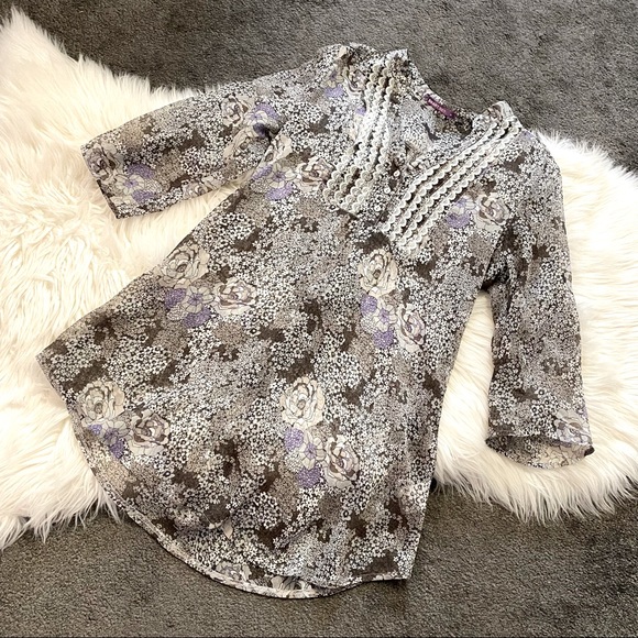 Chiffon floral tunic blouse - Picture 1 of 5